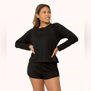 Lively Terry Soft Sweatshirt - Black, Large (NWT)